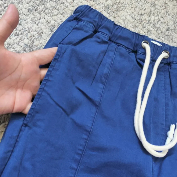 Pistola Revolve Pull On Crop Sz 26 Pants Drawstring Elastic Waist Cobalt Blue - Picture 3 of 5